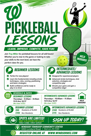 Pickleball Lessons Winter 2027